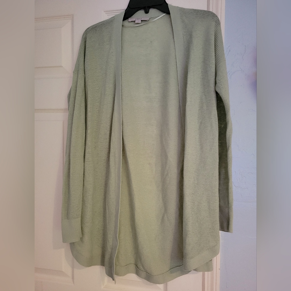 Green open cardigan